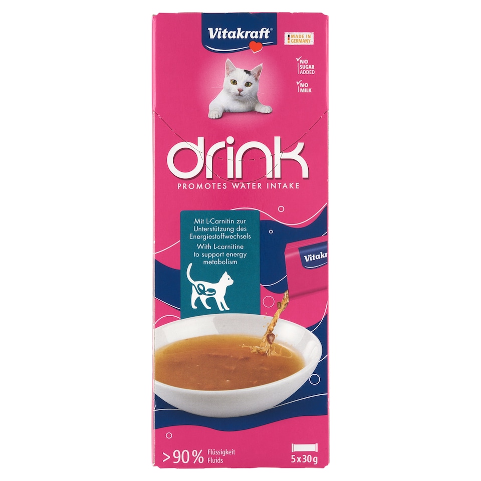 obrázok 1 z Vitakraft Drink doplnkové krmivo pre mačky 5 x 30 g (150 g)