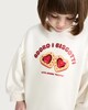 image 1 of F&F Girls Cotton Rich Adoro I Biscotti Slogan Sweatshirt in Cream