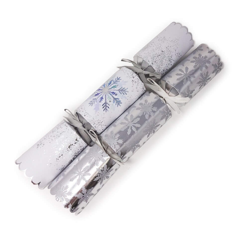 image 1 of Tesco Snowflake Luxury Christmas Crackers 6 pack