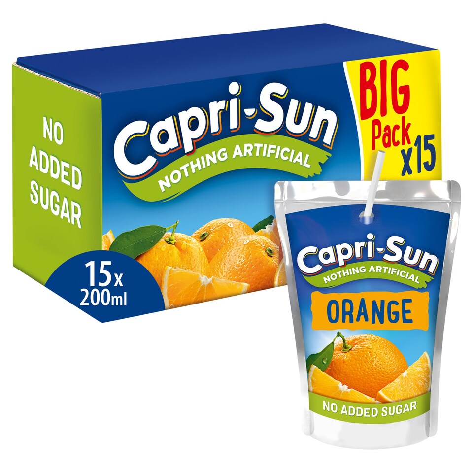 image 1 of Capri Sun No Added Sugar Orange Drink 15 X 200Ml