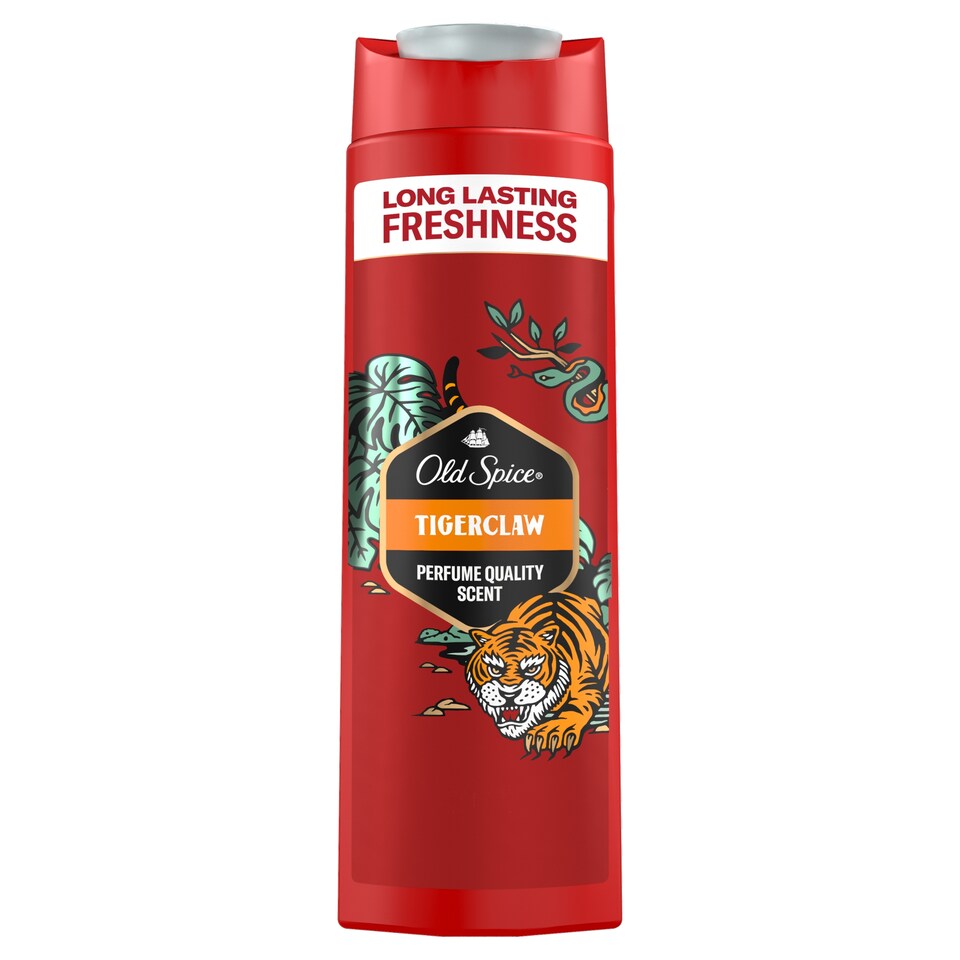 Obrázek 1 pro produkt Old Spice Tiger Claw Sprchový Gel A Šampon Pro Muže 400 ml Dlouhotrvající Svěžest