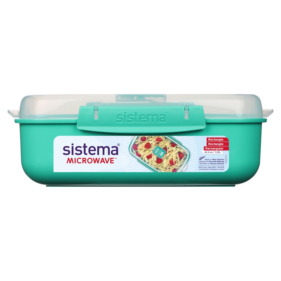 image 1 of Sistema Microwave Rectangular Food Storage Bowl 1.25L