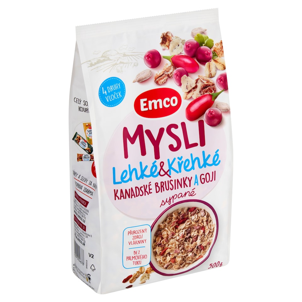Obrázek 1 pro produkt Emco Mysli lehké & křehké kanadské brusinky a goji sypané 500g