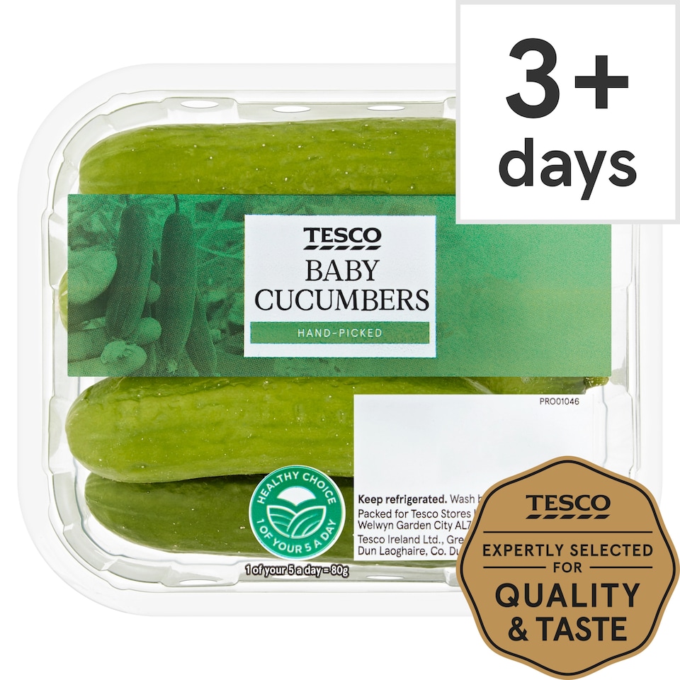 image 1 of Tesco Baby Cucumbers 200G