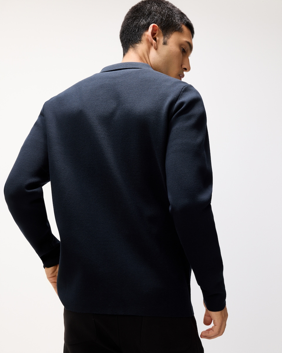 image 1 of F&F Knitted Zip Up Jumper in Navy
