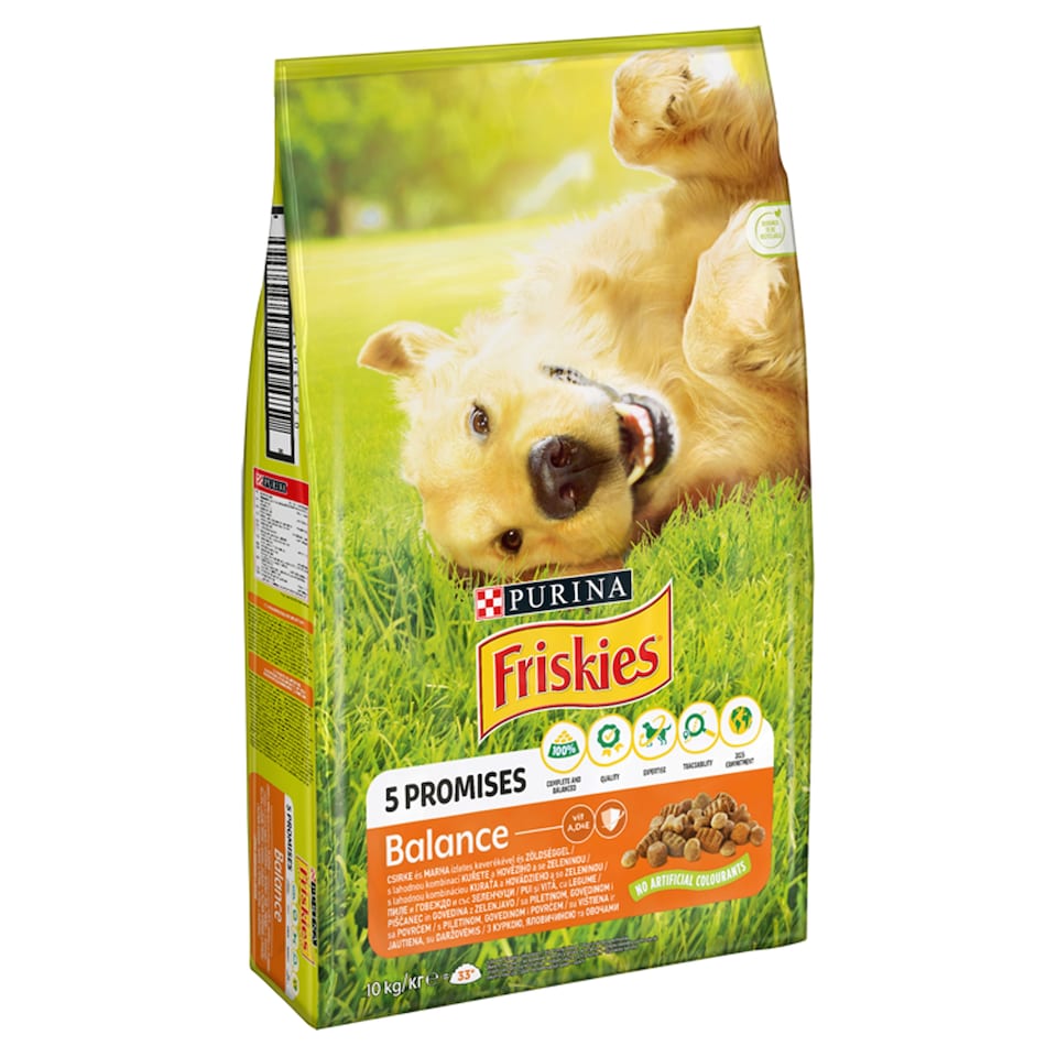 image 1 of Purina Friskies Balance Dry Dog Food with Chicken and Added Vegetables 10 kg