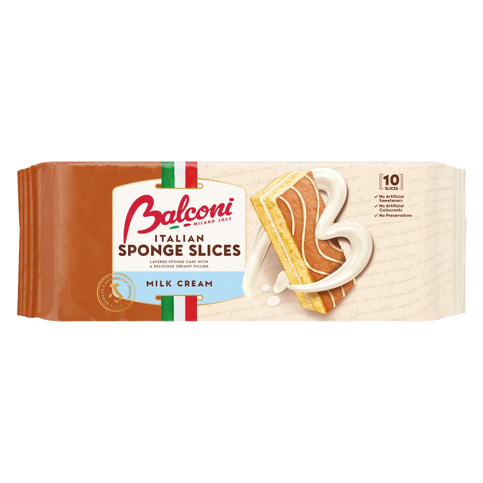 Balconi Italian Sponge Slices Milk Cream 10x28g