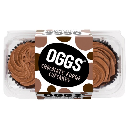 Oggs Vegan Chocolate Fudge Cupcakes 2 Pack 125G Tesco Groceries
