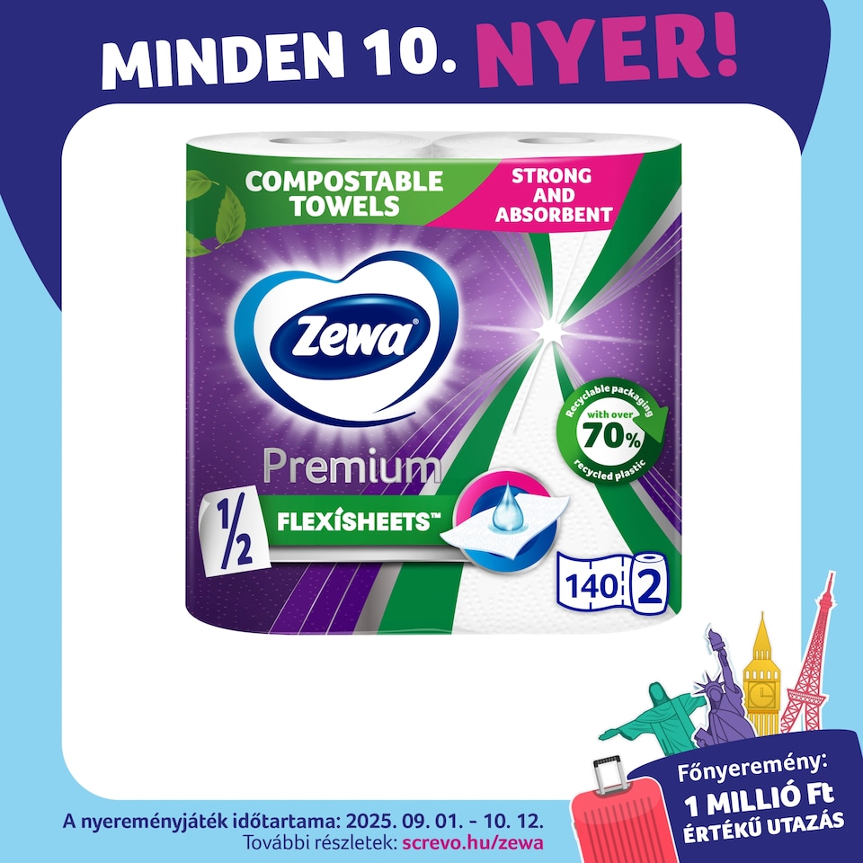 image 1 of Zewa Premium Flexisheets Household Towels 2 Ply 2 Rolls