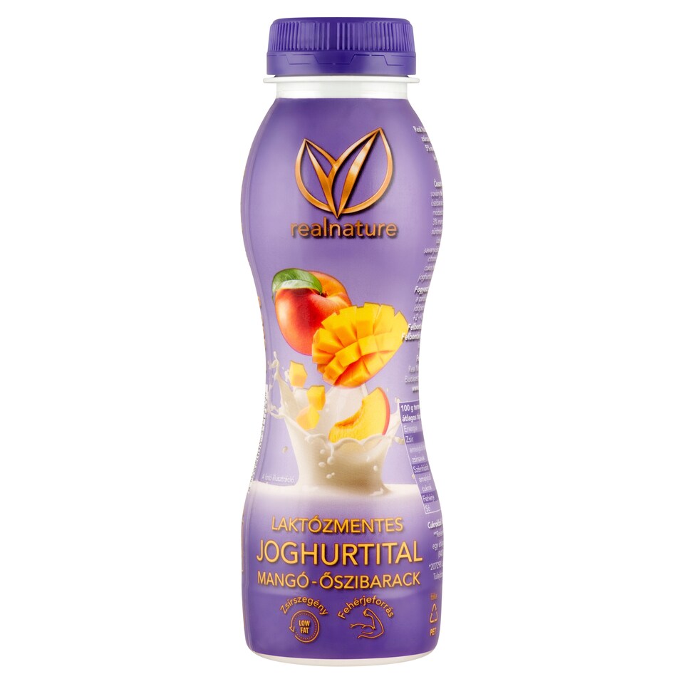Real Nature laktózmentes mangó-őszibarack joghurtital 300 g 1. kép