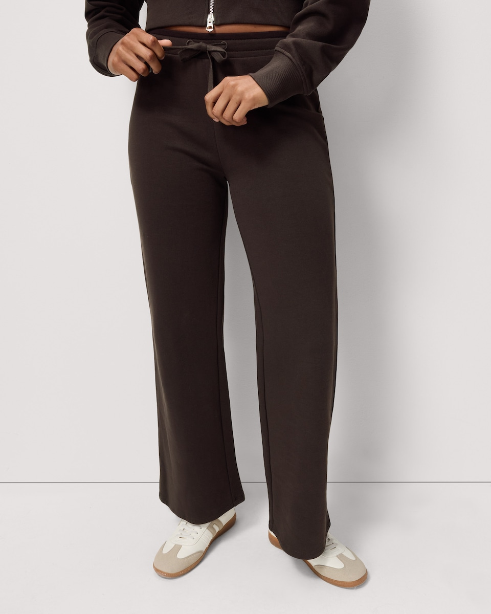 image 1 of OH ME OH MY Wide Leg Joggers in Chocolate