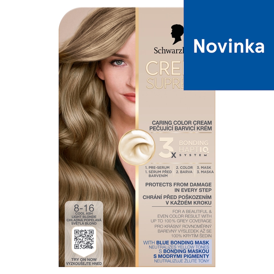 Schwarzkopf Creme Supreme Farba na vlasy 8-16 Chladná popolavá svetlá blond