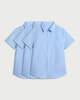 image 4 of F&F School Boys 3-Pack Regular Fit Short Sleeved Shirts in Blue