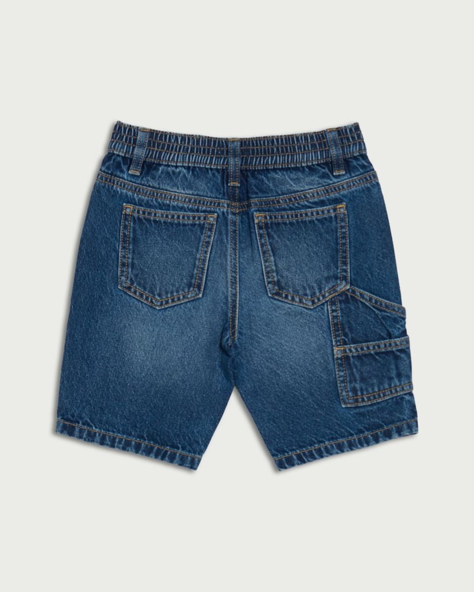 image 1 of F&F Boys Pure Cotton Denim Shorts in Blue