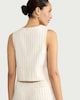 image 2 of F&F Cotton Rich Striped Co-ord Waistcoat in Ecru