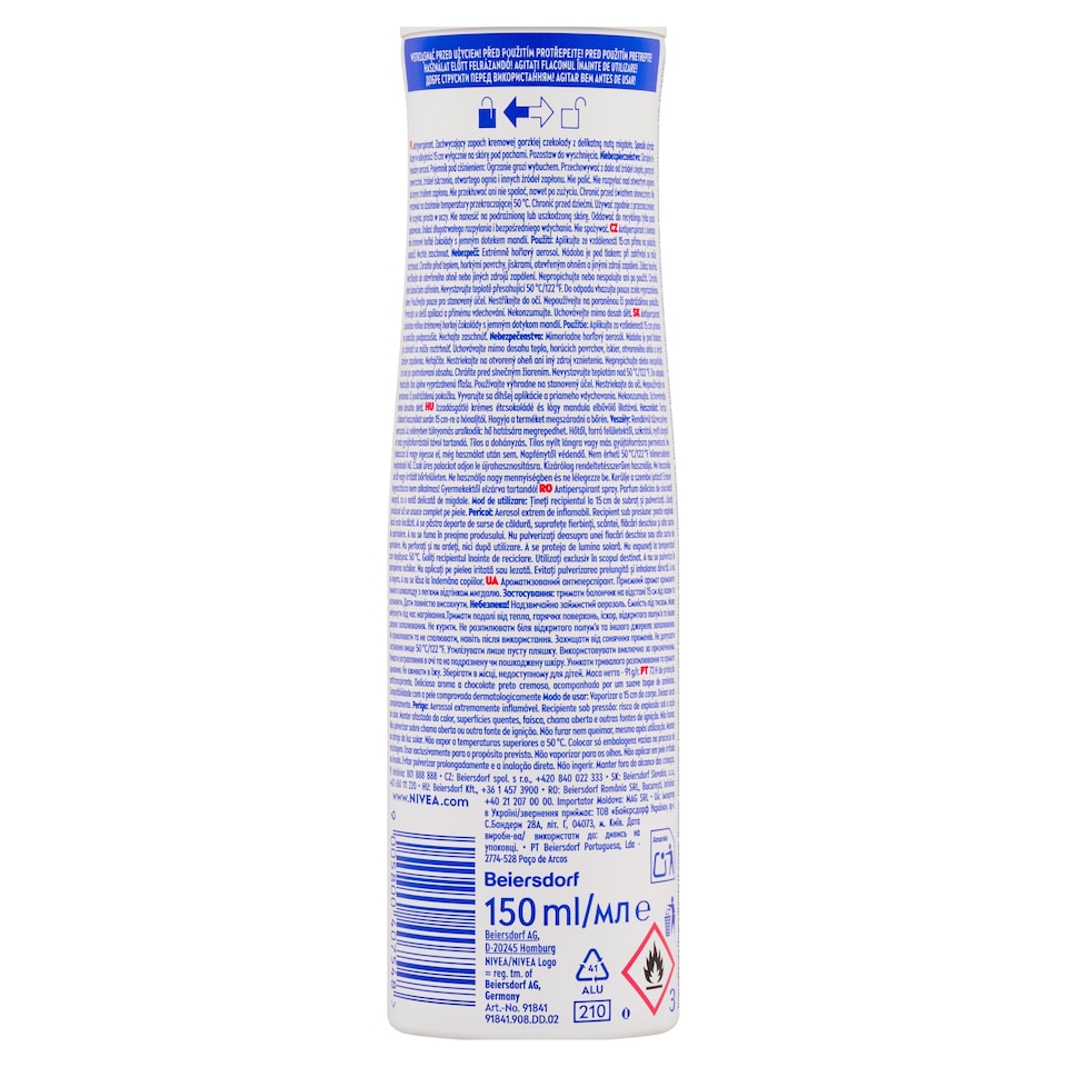 image 1 of Nivea Dark Chocolate Cookie Deodorant Spray 150ml