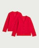 image 4 of F&F School Unisex 2-Pack Cotton Rich Sweat Cardigans in Red