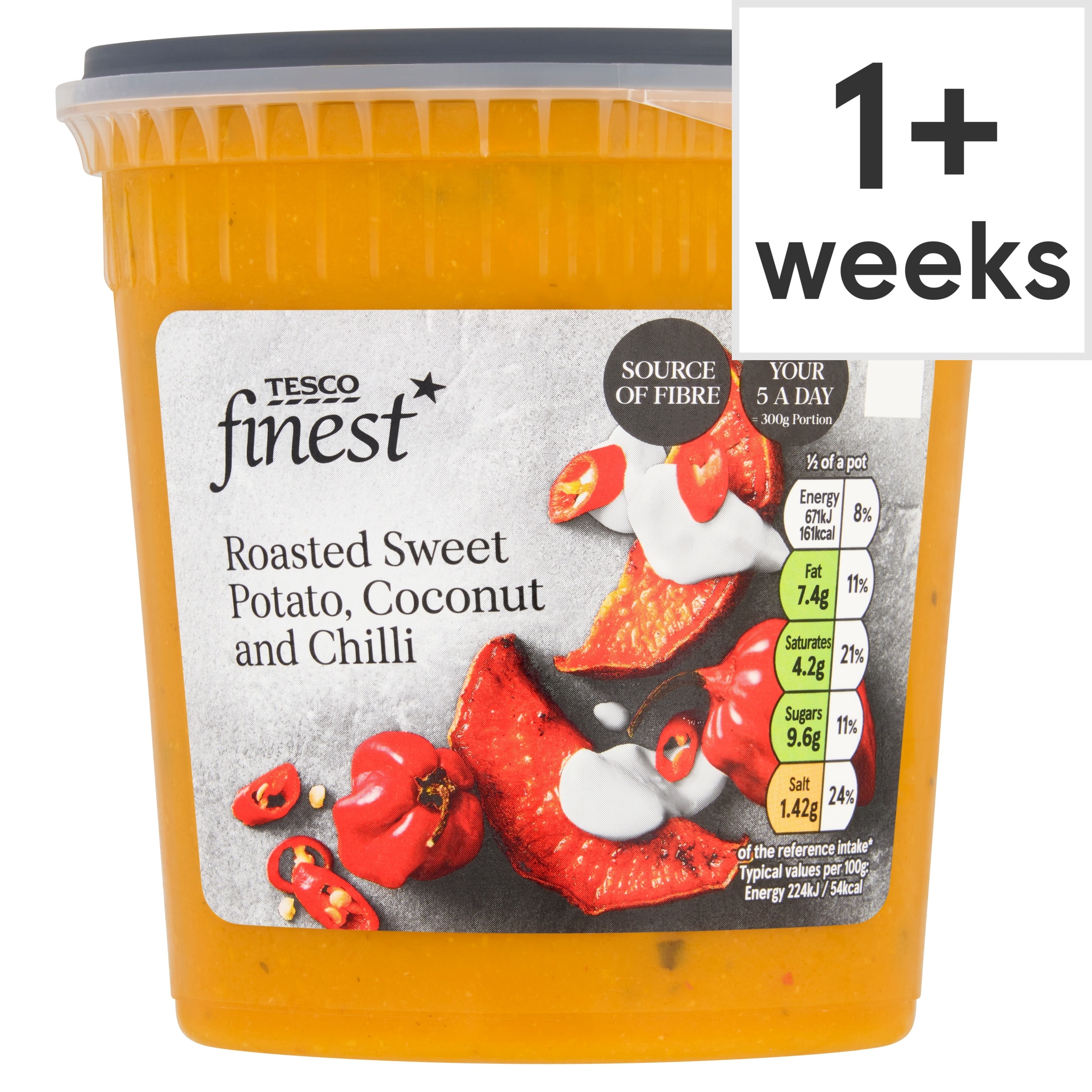 Tesco Finest Sweet Potato Coconut & Chilli Soup 600G
