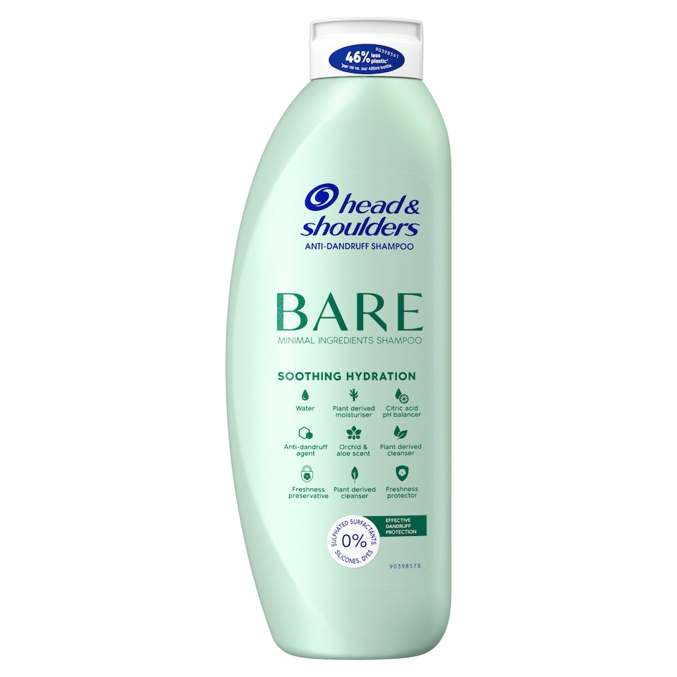 image 1 of Head & Shoulders Bare Soothing Hydration Anti Dandruff Shampoo 400Ml