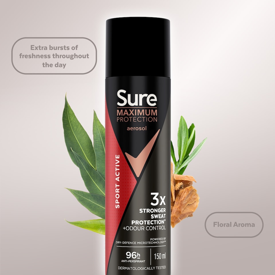 image 1 of Sure Men Maximum Protection 96h Sport Active Antiperspirant Deodorant 150ml