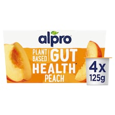 Alpro Plant Based Gut Health Yoghurt Alternative - Peach 4 x 125g