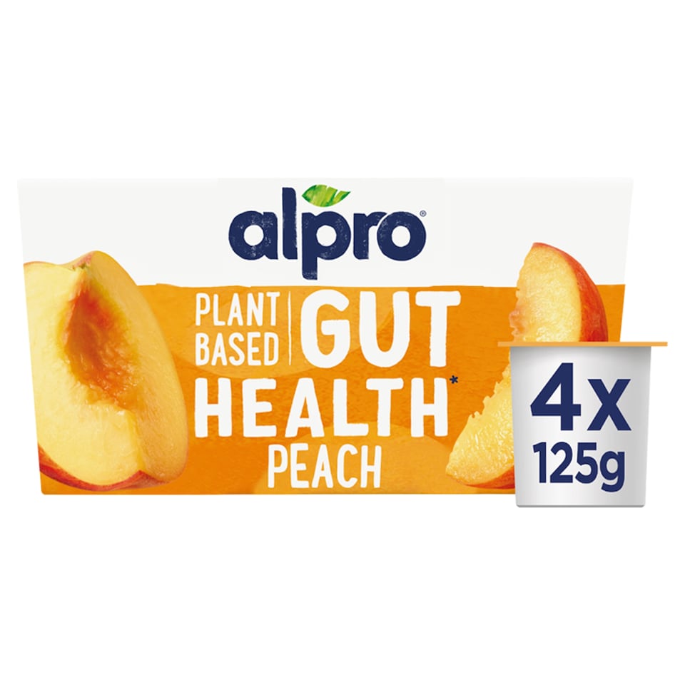 image 1 of Alpro Plant Based Gut Health Yoghurt Alternative - Peach 4 x 125g