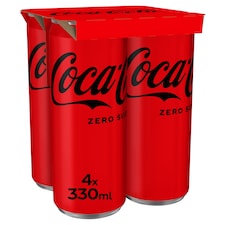 Coca-Cola Zero Sugar Soft Drink 4 X 330Ml