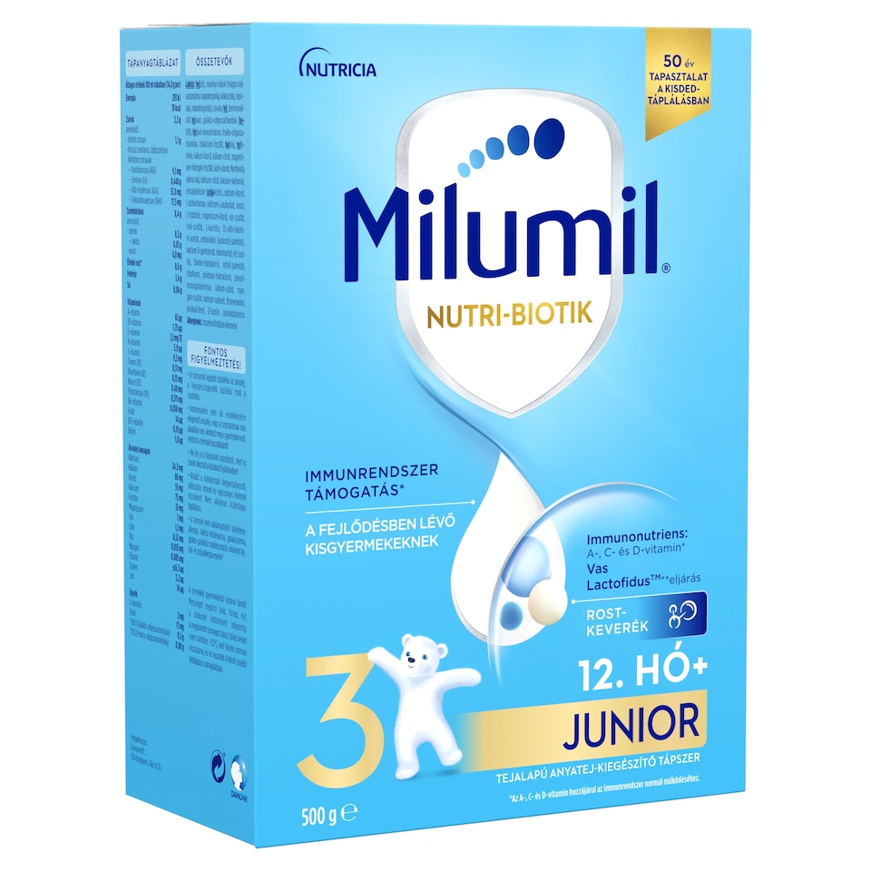 Milumil Nutri-Biotik 3 Junior tejalapú anyatej-kiegészítő tápszer 12 hó+ 500 g