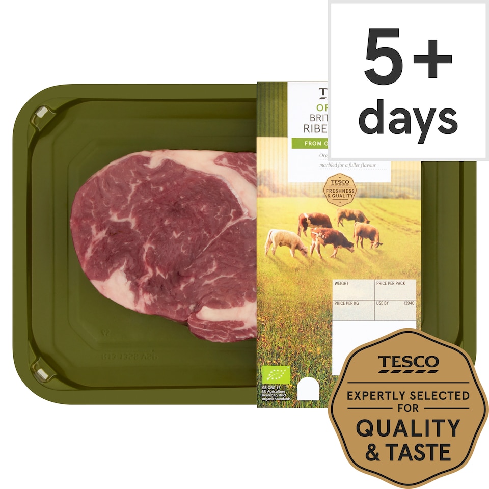 Tesco Organic Beef Ribeye Steak