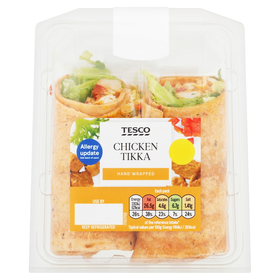 Tesco Chicken Tikka Wrap 186G