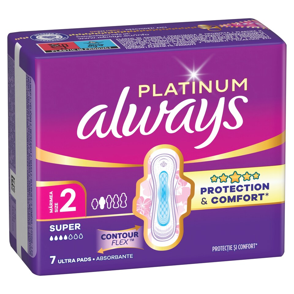 image 1 of Always Platinum Sanitary Towels Super (Size 2) 7 Pads