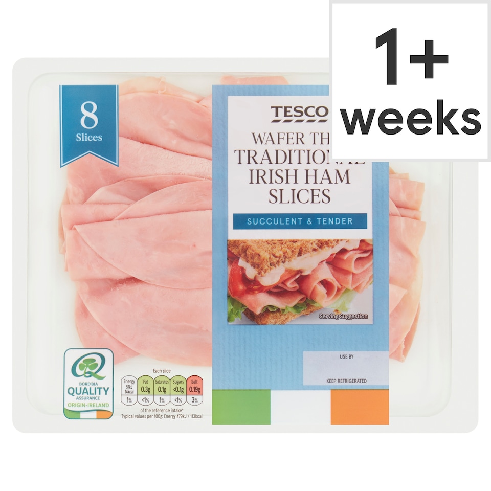 Tesco Wafer Thin Traditional Irish Ham Slices 100G