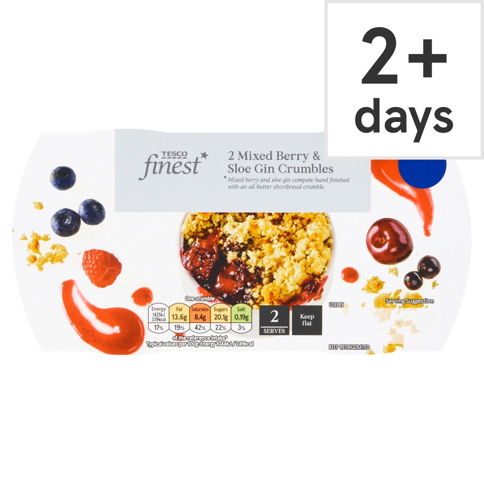 Tesco Finest Mixed Berry & Sloe Gin Crumbles 273g Tesco Groceries