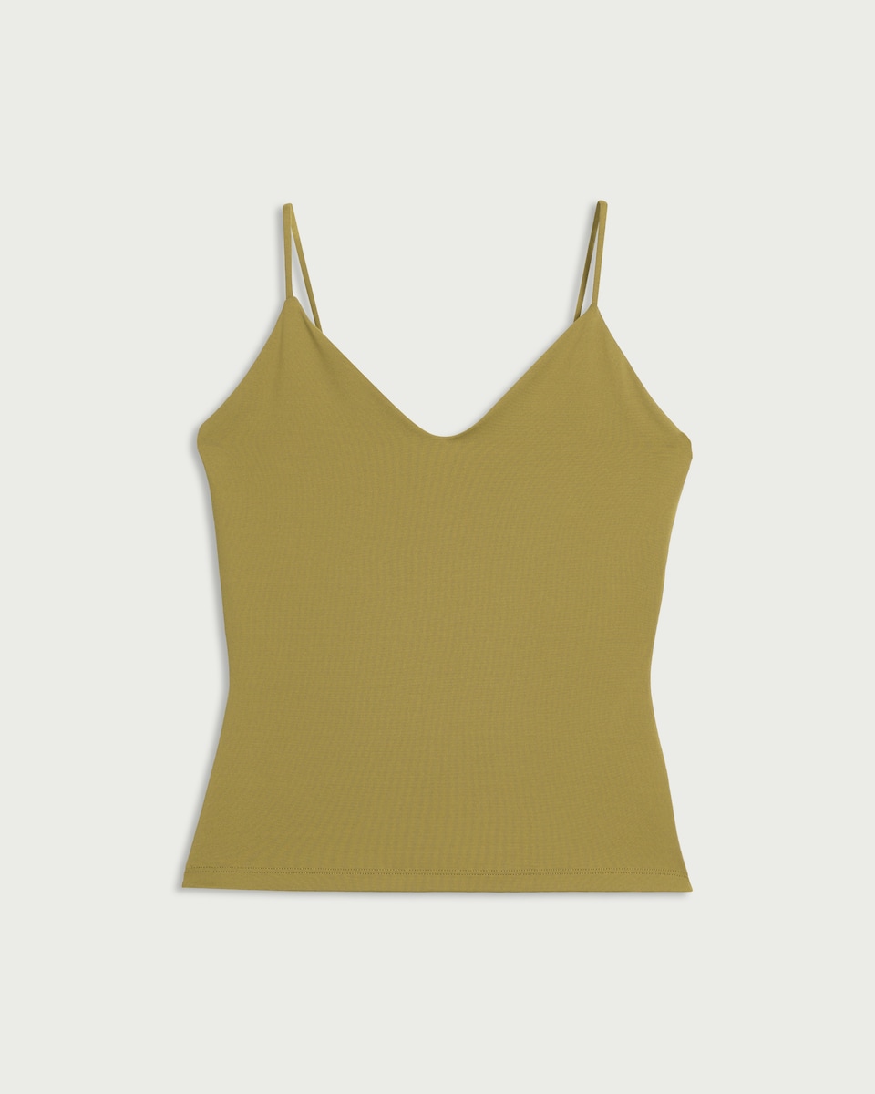 image 1 of F&F Polyamide Scoop Neck Vest in Olive