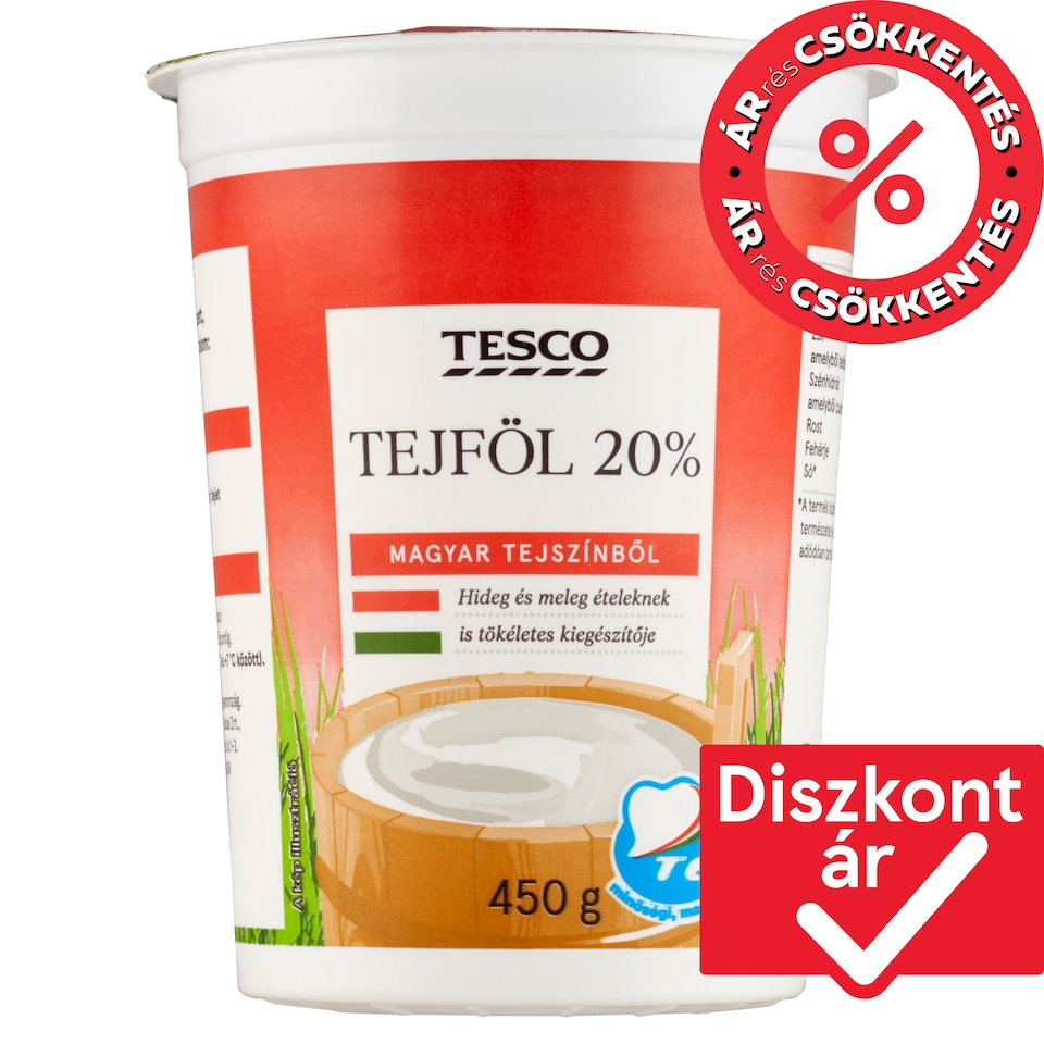 Tesco tejföl 20% 450 g