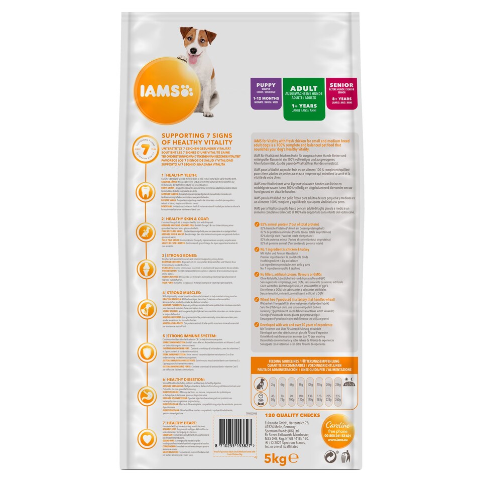 image 1 of IAMS Fresh Chicken 1+ Years Small to Medium Dog Food 5kg