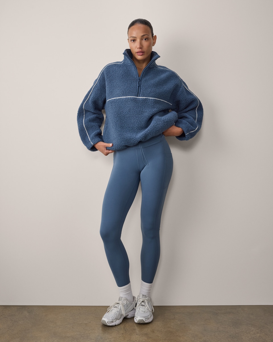 image 1 of F&F Active OUTDOOR Fleece Half Zip Jacket in Blue
