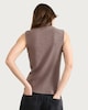 image 3 of F&F Tie Neck Top in Chocolate
