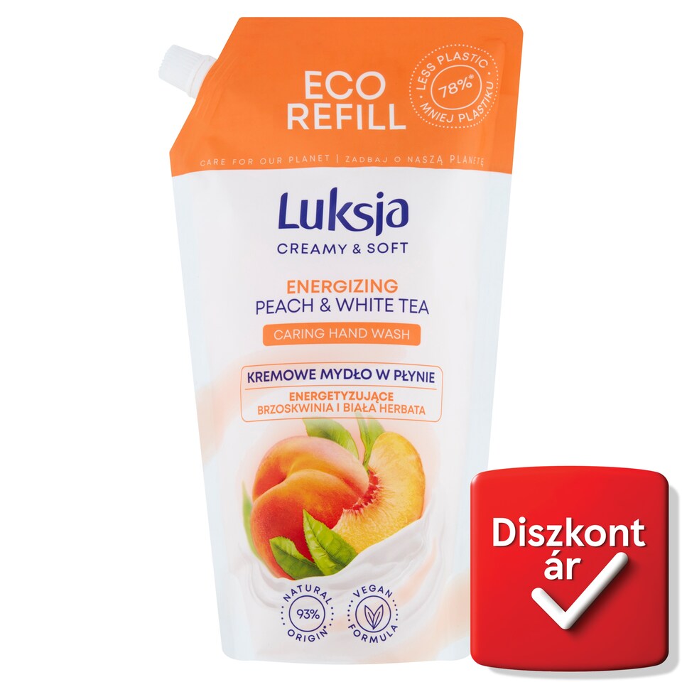 image 1 of Luksja Creamy & Soft Energizing Peach & White Tea Caring Hand Wash 900 ml