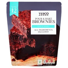 Tesco Pour And Bake Brownies 600G