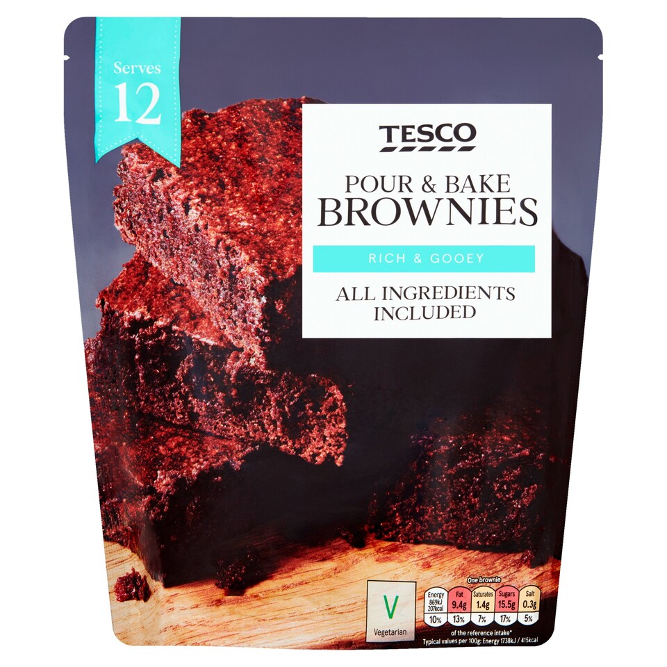 Tesco Pour And Bake Brownies 600G