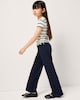 image 2 of F&F Girls Textured Wide Leg Trousers in Navy