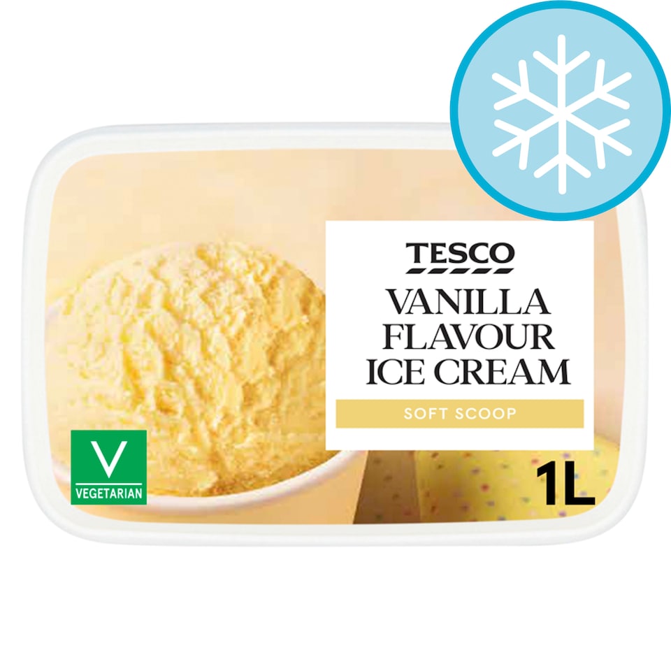 Tesco Soft Scoop Vanilla Ice Cream 1Ltr