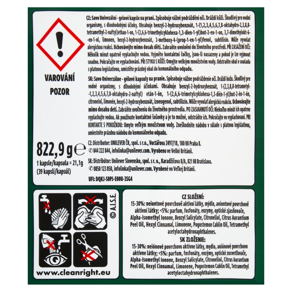 obrázok 1 z Savo Univerzálne gélové kapsuly na pranie 39 praní 822,9 g