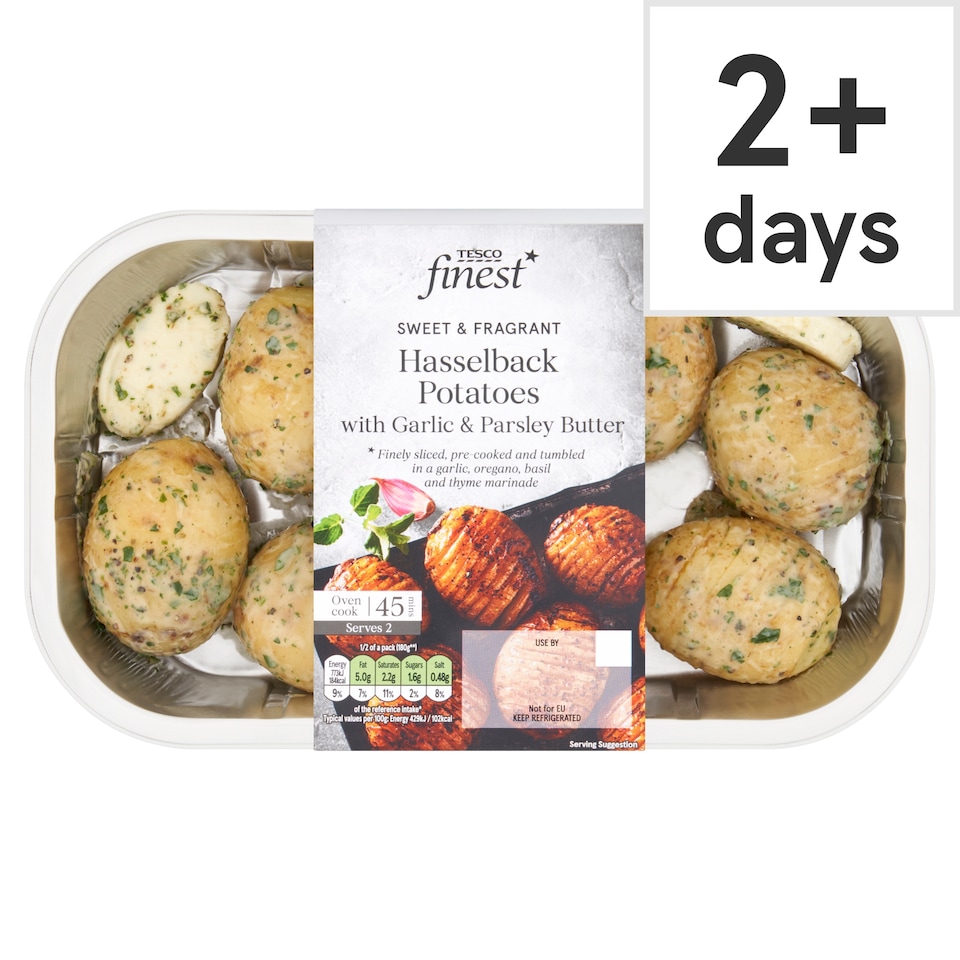 Tesco Finest Hasselback Potatoes Garlic Parsley Butter 450G
