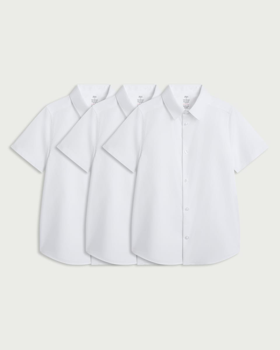 image 1 of F&F Boys School 3-Pack Dressing Made Easy Shirts in White
