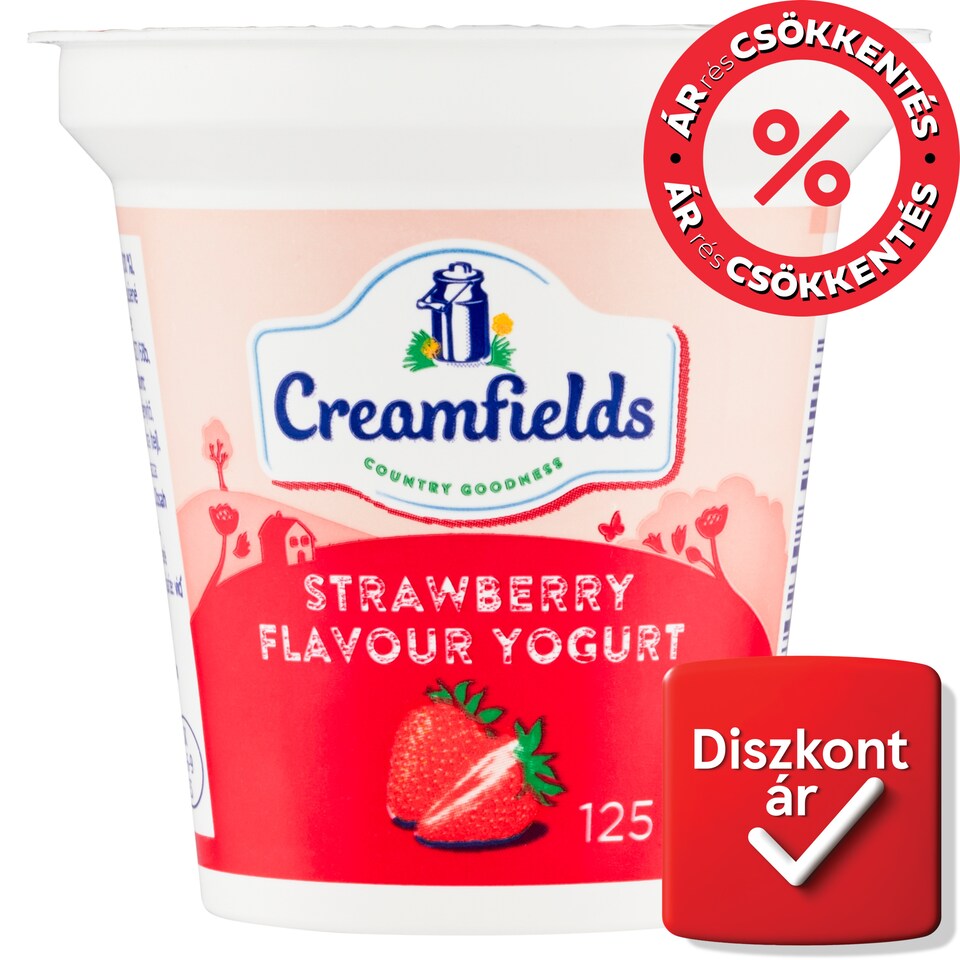 Creamfields zsírszegény eperízű joghurt 125 g