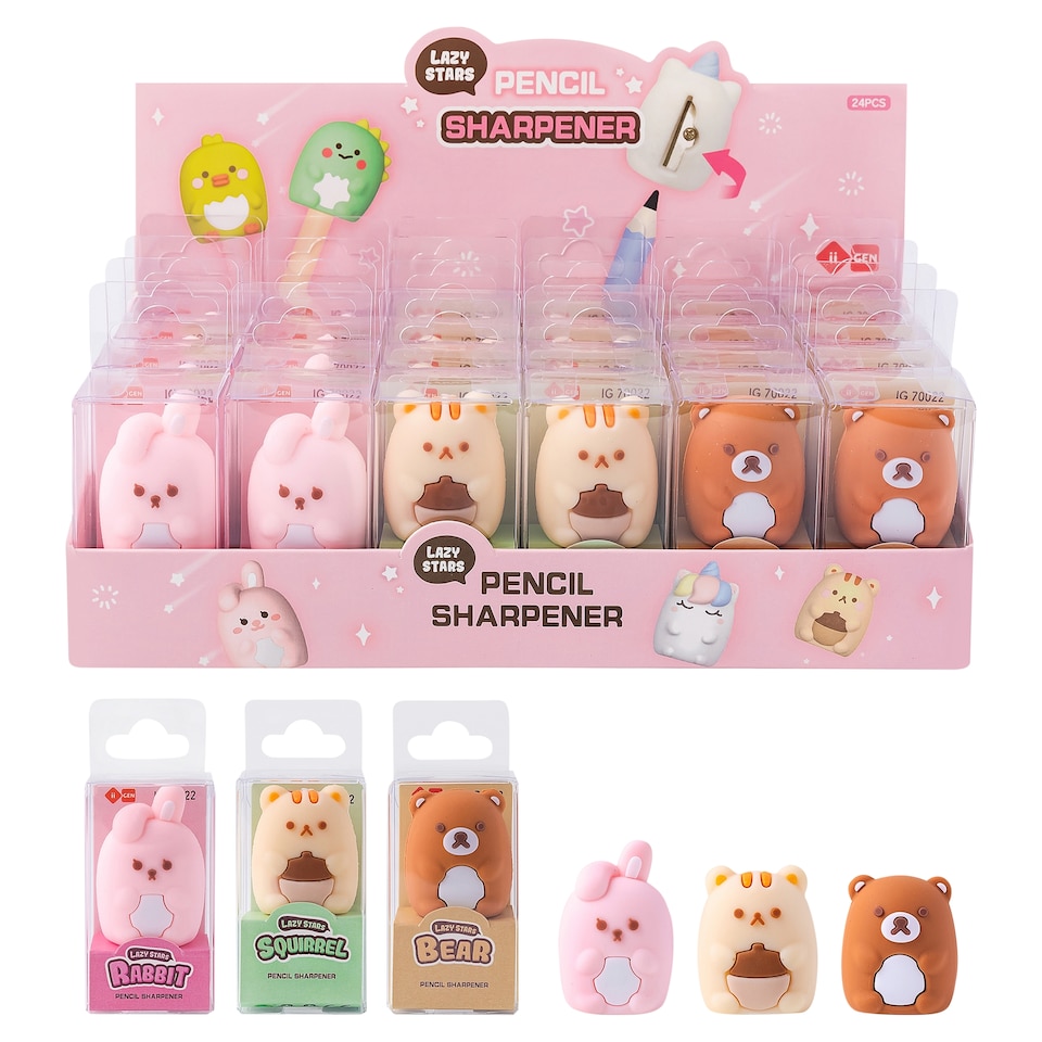 Sharpener & Eraser (Rabbit/Squirrel/Bear)