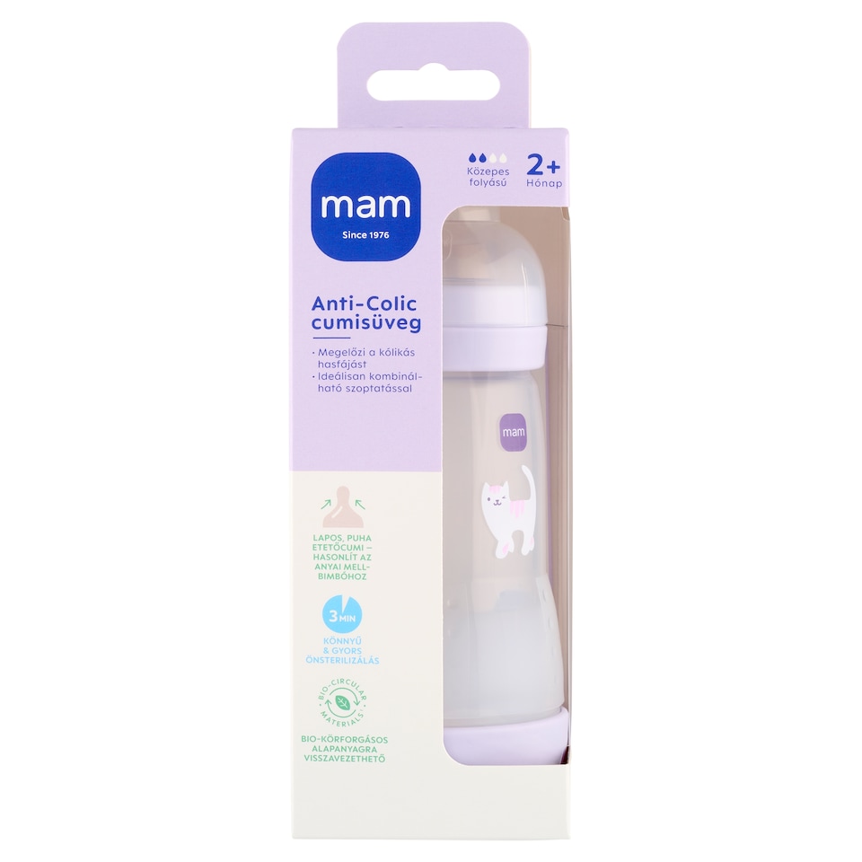 MAM Anti colic Matt cumisüveg 260 ml 2+ hónap