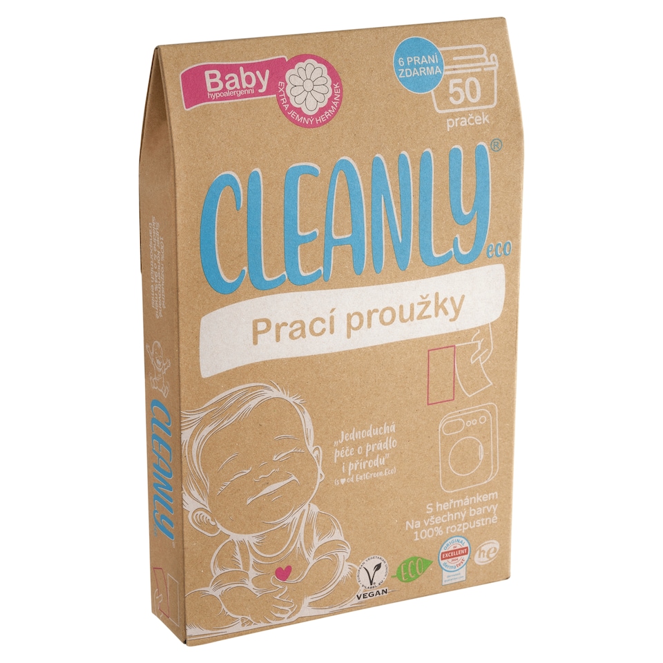 image 1 of Cleanly Eco Baby Laundry Strips 50 Washes 50 pcs